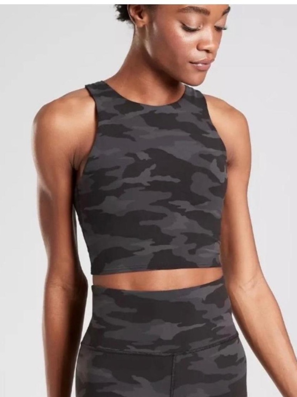 Athleta Conscious Crop Bra Camo